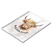 JW Highland Cow MEILLEURE VIE JAMAIS Carnet (Côté gauche)