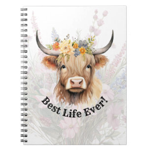 JW Highland Cow MEILLEURE VIE JAMAIS Carnet