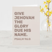 JW Jaar Tekst 2025 Wenskaart – Psalm 96:8 Kaart (Gele Bloem)