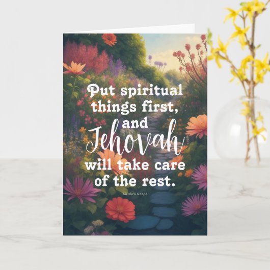 JW Kaart voor Jehova's getuigen | JW-Wenskaart (Gele Bloem)