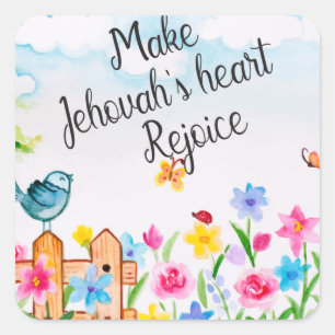 JW Ministry Supply Make Jehovahs's hartgenot Vierkante Sticker