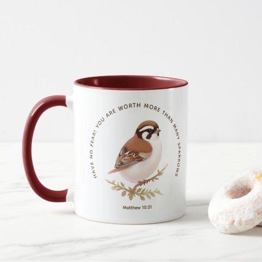 JW Mok met Sparrow, Mattheüs 10:31 (Met donut)