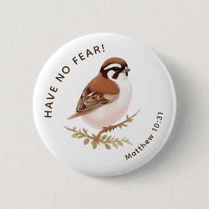 JW Pin Button, heb geen angst kleine mus Ronde Button 5,7 Cm
