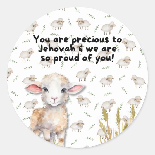 JW Precious Sheep Stickers voor kinderen (Voorkant)