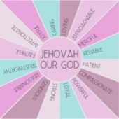 JW Qualités de l'Eternel Notre Sticker de Dieu Vin (Devant)