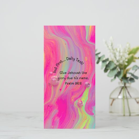 JW Roze Telefoon Behang met 2025 Jaar Tekst Kaart (Staand voorkant)