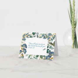 JW Sympathiekaart -Bloemen -Schrift 1 Petrus 5:7 Kaart