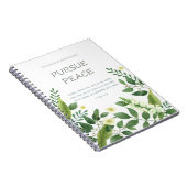 JW-verdrag 2022 - groen Briefkaart van witte bloem Notitieboek (Rechterzijde)