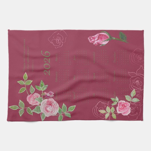 JW year text customize with calendar Theedoek (Horizontaal)