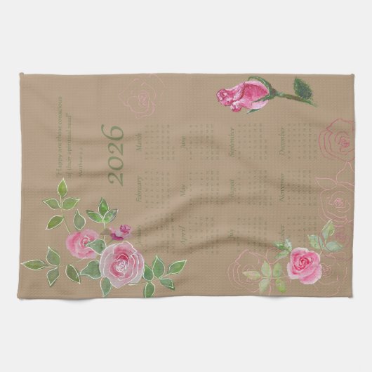 JW year text customize with calendar Theedoek (Horizontaal)