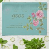 JW year text customize with calendar  Theedoek (Gevouwen)