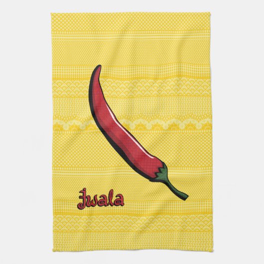 Jwala Chili Pepper Kitchen Towel Theedoek (Verticaal)