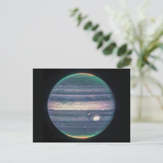 JWST-Afbeelding van Planet Jupiter in Infrarood Br Briefkaart (Staand voorkant)