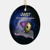JWST avec lancement Date et lieu Ornement en céram (Droite)