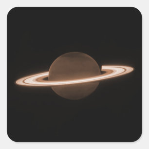 JWST James Webb Ruimtetelescoop Saturn Infrared Vierkante Sticker
