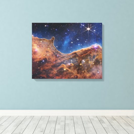 JWST James Webb Space Telescope Cosmic Cliffs Show Canvas Afdruk (Insitu (Houten vloer))