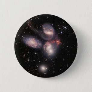 JWST James Webb Space Telescope Stephan's Quintet Ronde Button 5,7 Cm