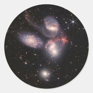 JWST James Webb Space Telescope Stephan's Quintet Ronde Sticker