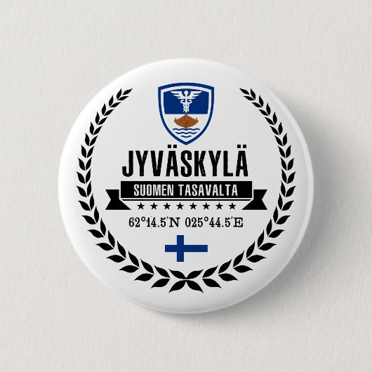 Jyväskylä Ronde Button 5,7 Cm (Voorkant)