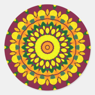 K131 Geel & Groen Ronde Sticker