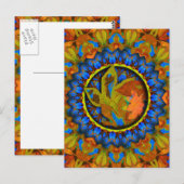 K185 herfst op blauw Abstract Briefkaart (Voorkant / Achterkant)