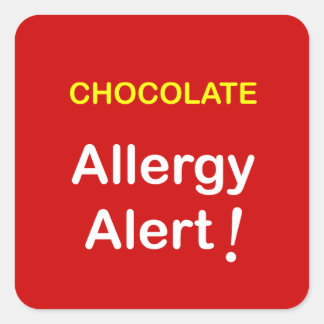k1 - Allergie Alert - CHOCOLADE. Vierkante Sticker