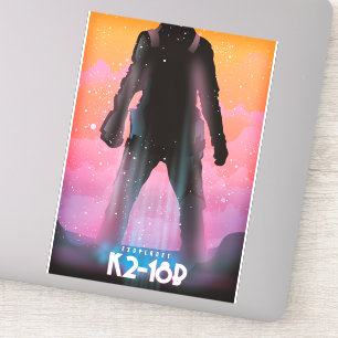K2-18b exoplaneet ruimte kunst sticker