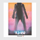K2-18b exoplanet space art. sticker (Vel)
