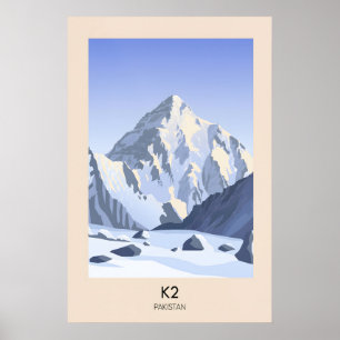 K2 Berg Pakistan Reisposter Poster
