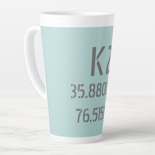 K2 Latitude en lengtegraad Latte Mok (Linkerhoek)