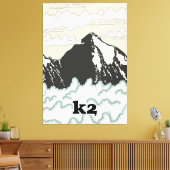 K2 Mountain Reisposter Canvas Afdruk (Insitu (Woonkamer))