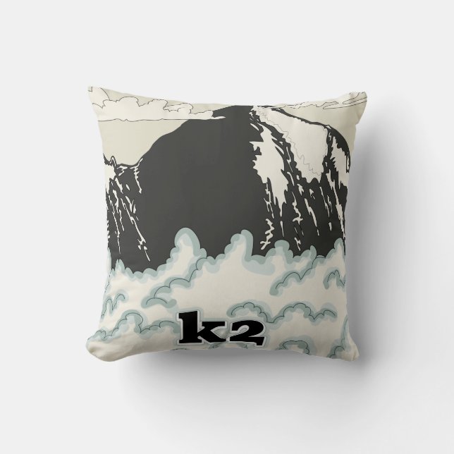 K2 Mountain Reisposter Kussen (Voorkant)