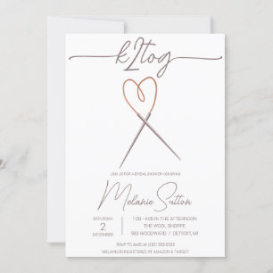 k2tog, breien, hartkabelnaalden Vrijgezellenfeest Kaart