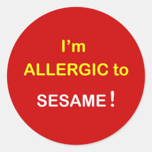 k8 - Ik ben allergisch - SESAME. Ronde Sticker