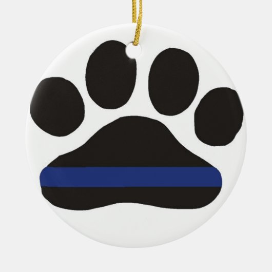 K9 Blauwe lijn Keramisch Ornament (Voorkant)