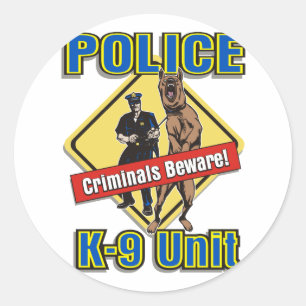 K9 Criminelen Ronde Sticker