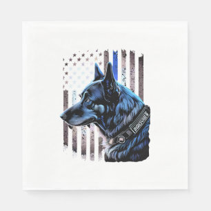 K9 Duitse politie van Shepherd doet dug in blauwe Servet