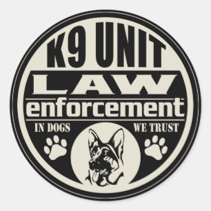 K9 Eenheid in honden We vertrouwen Ronde Sticker