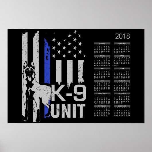 K9 Eenheid - Malinois Agenda 2018 Poster (Voorkant)
