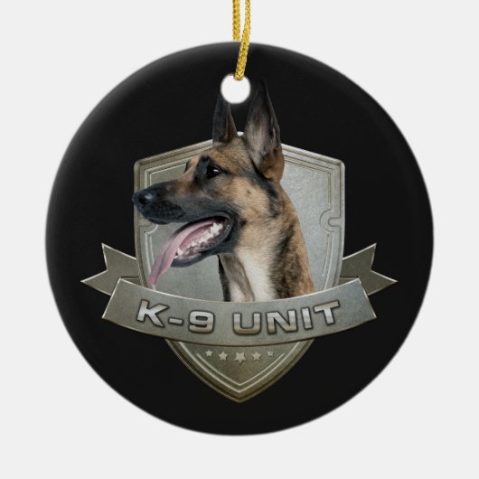 K9 Eenheid - Malinois - Belgisch herder Keramisch Ornament (Voorkant)