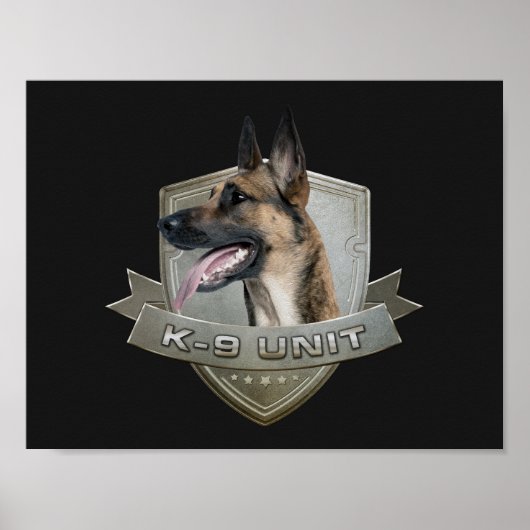 K9 Eenheid - Malinois - Belgisch herder Poster (Voorkant)