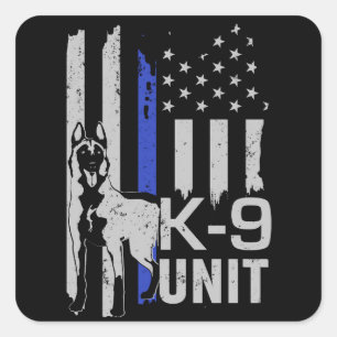 K9 Eenheid - Malinois - Belgische herder - Mechela Vierkante Sticker
