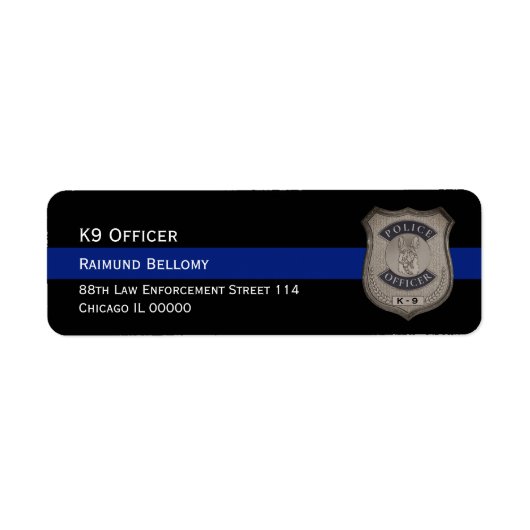 K9 Functionaris Retouradreslabel Etiket (Voorkant)