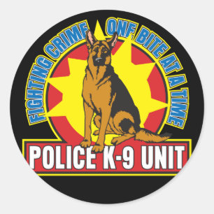 K9 German Shepherd Bite Ronde Sticker