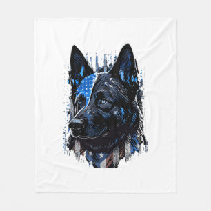K9 Politie Dog Duits Sherman American Flag Policem Fleece Deken