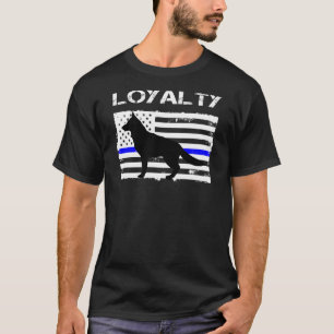K9 politieagent Dog Loyalty K-9 officier VS vlag T-shirt