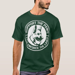 K9 politieagent ondersteunt pols Duits T-shirt