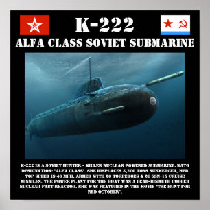 K-222 sovjetalfa-onderzeeër afdrukken poster