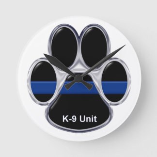 K-9-eenheid Thin Blue Line Ronde Klok