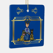 K-9 politieagent kerstversiering ver. 2 keramisch ornament (Rechts)